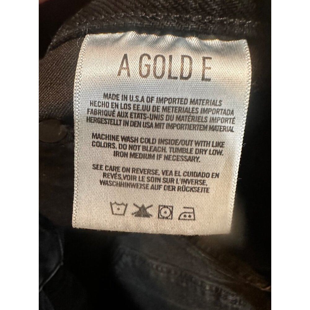 Agolde High Rise Straigt Leg Jeans Womens 28 Black Dark  Wash Button Fly Ankle - Picture 6 of 16